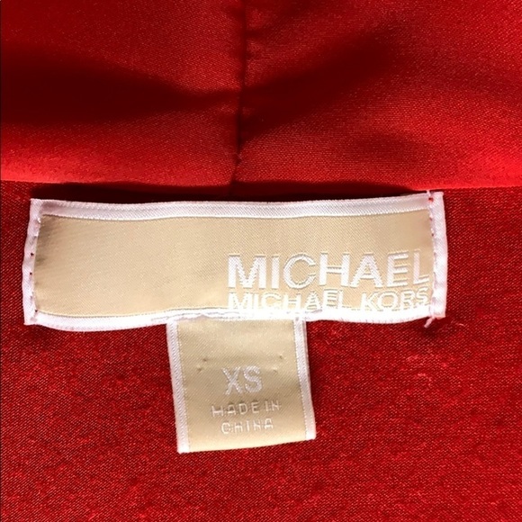 Michael Kors Red Drape Front long sleeve Women’s Blouse XS - Picture 3 of 8